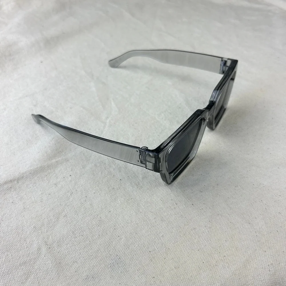 Surfer style black squared sunglasses y2k cyber grunge techno